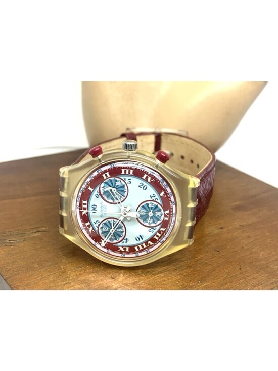 Swatch Unisex Watch SCK103 Windmill Swiss Quartz Vintage 1992 Leather Band 37mm main image 10